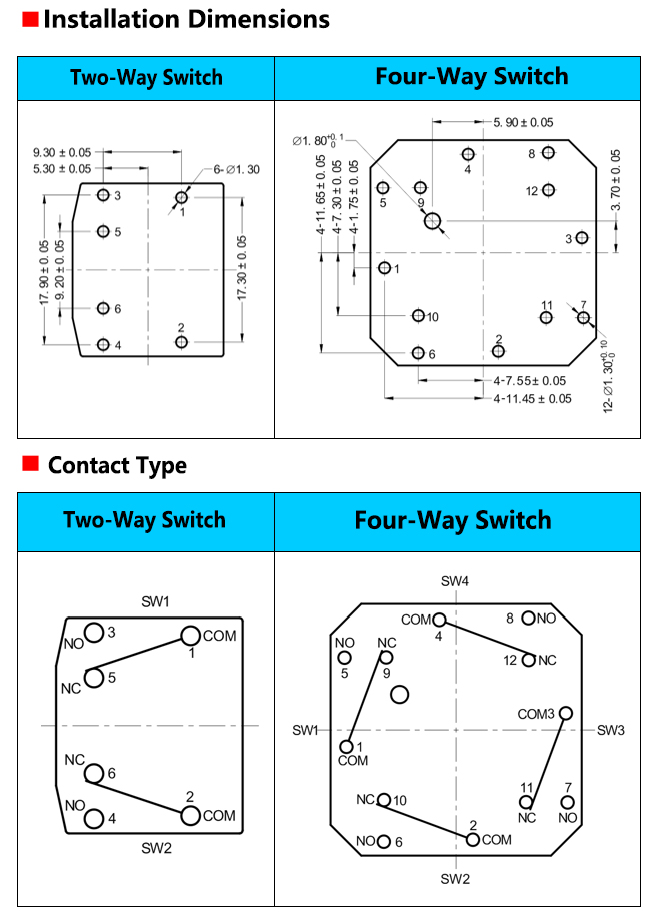 waterproof car seat adjustment switch different types